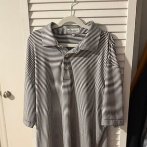 Dark Gray & White Striped Polo (Golf/Leisure)